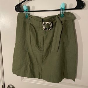 Green skirt with belt